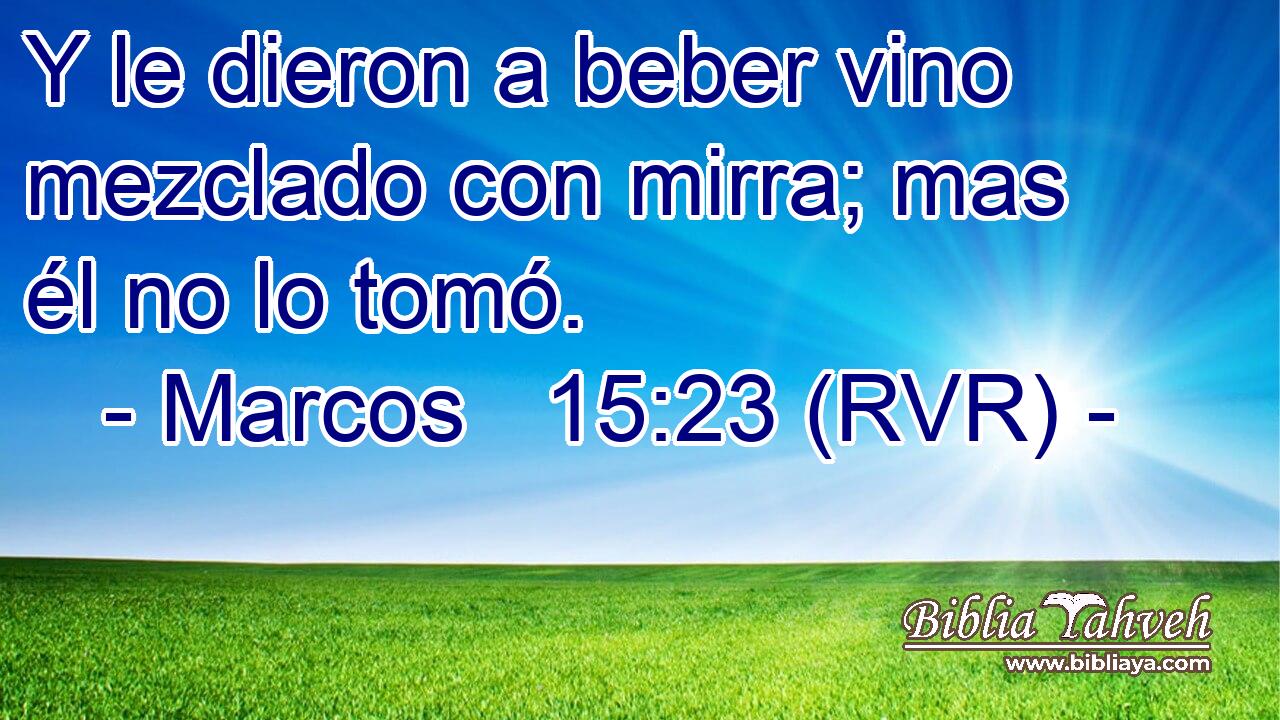Y le dieron a beber vino mezclado con mirra; mas él no lo tomó.