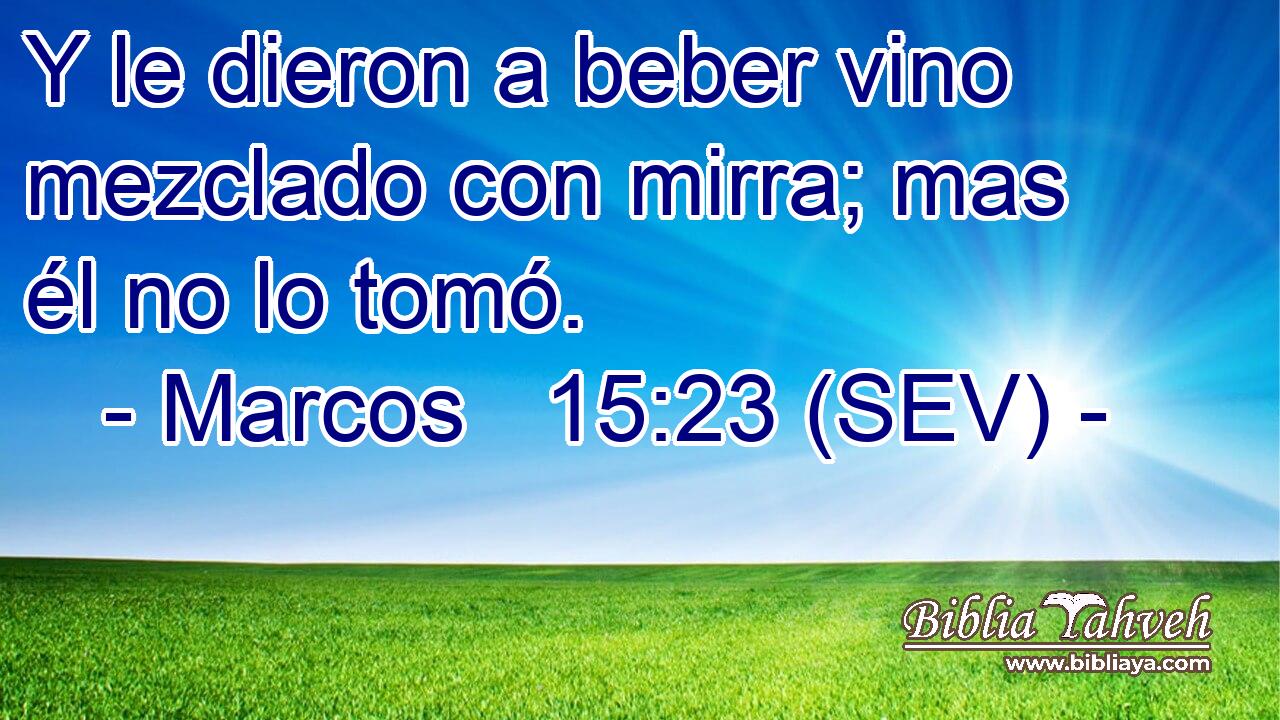 Y le dieron a beber vino mezclado con mirra; mas él no lo tomó.