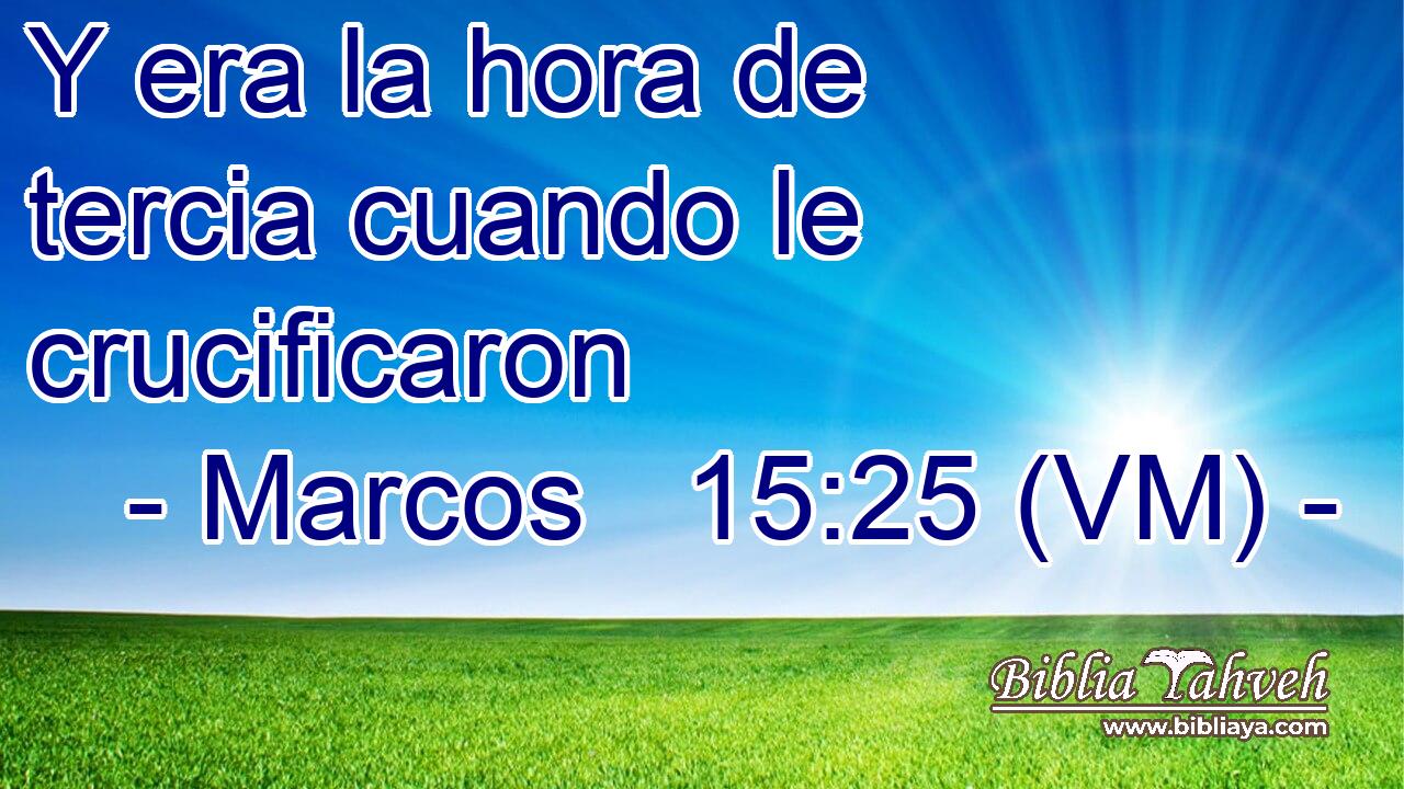  Y era la hora de tercia cuando le crucificaron 