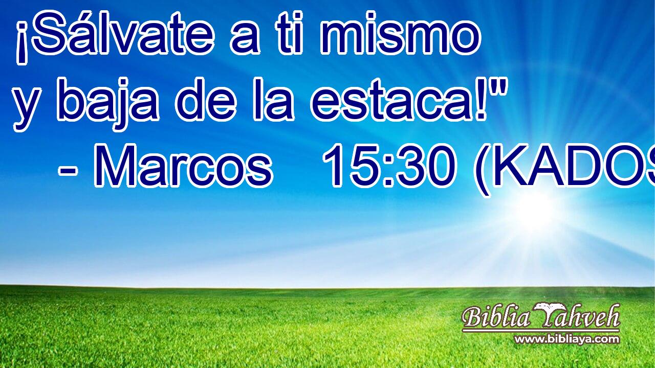 ¡Sálvate a ti mismo y baja de la estaca!