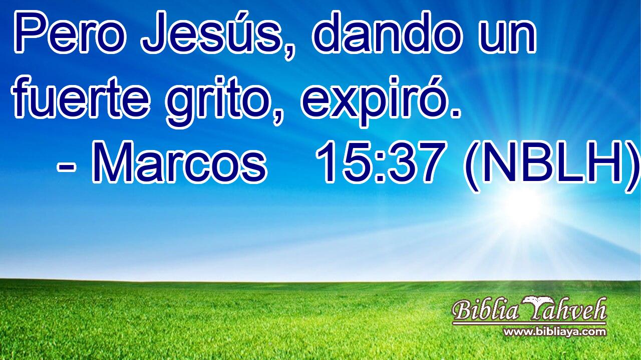 Pero Jesús, dando un fuerte grito, expiró. 