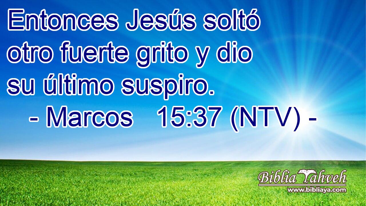 Entonces Jesús soltó otro fuerte grito y dio su último suspiro.