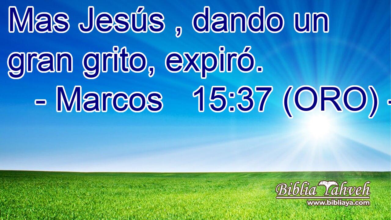  Mas Jesús , dando un gran grito, expiró. 