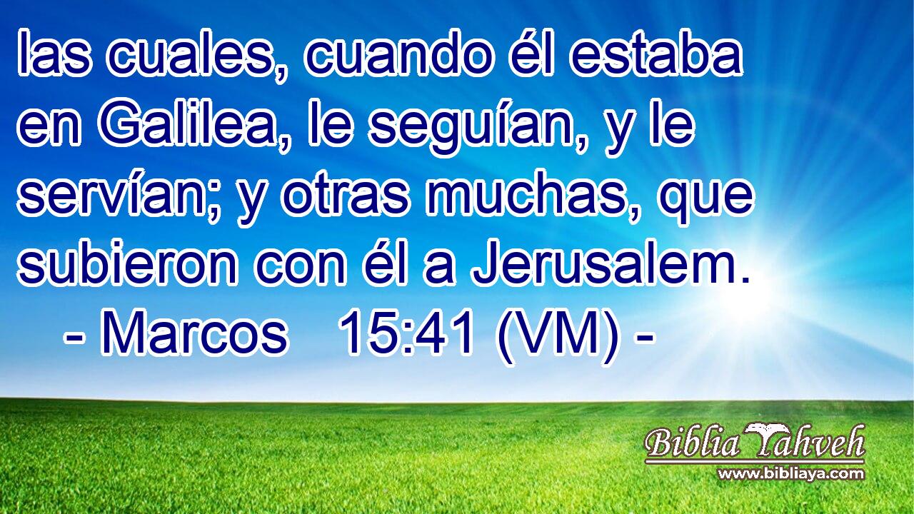  las cuales, cuando él estaba en Galilea, le seguían, y le servían; y otras muchas, que subieron con él a Jerusalem. 