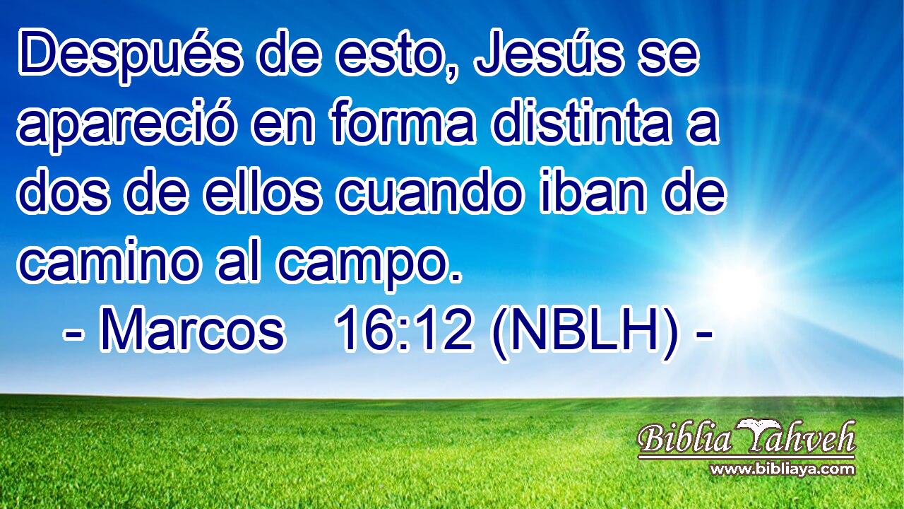  Después de esto, Jesús se apareció en forma distinta a dos de ellos cuando iban de camino al campo. 