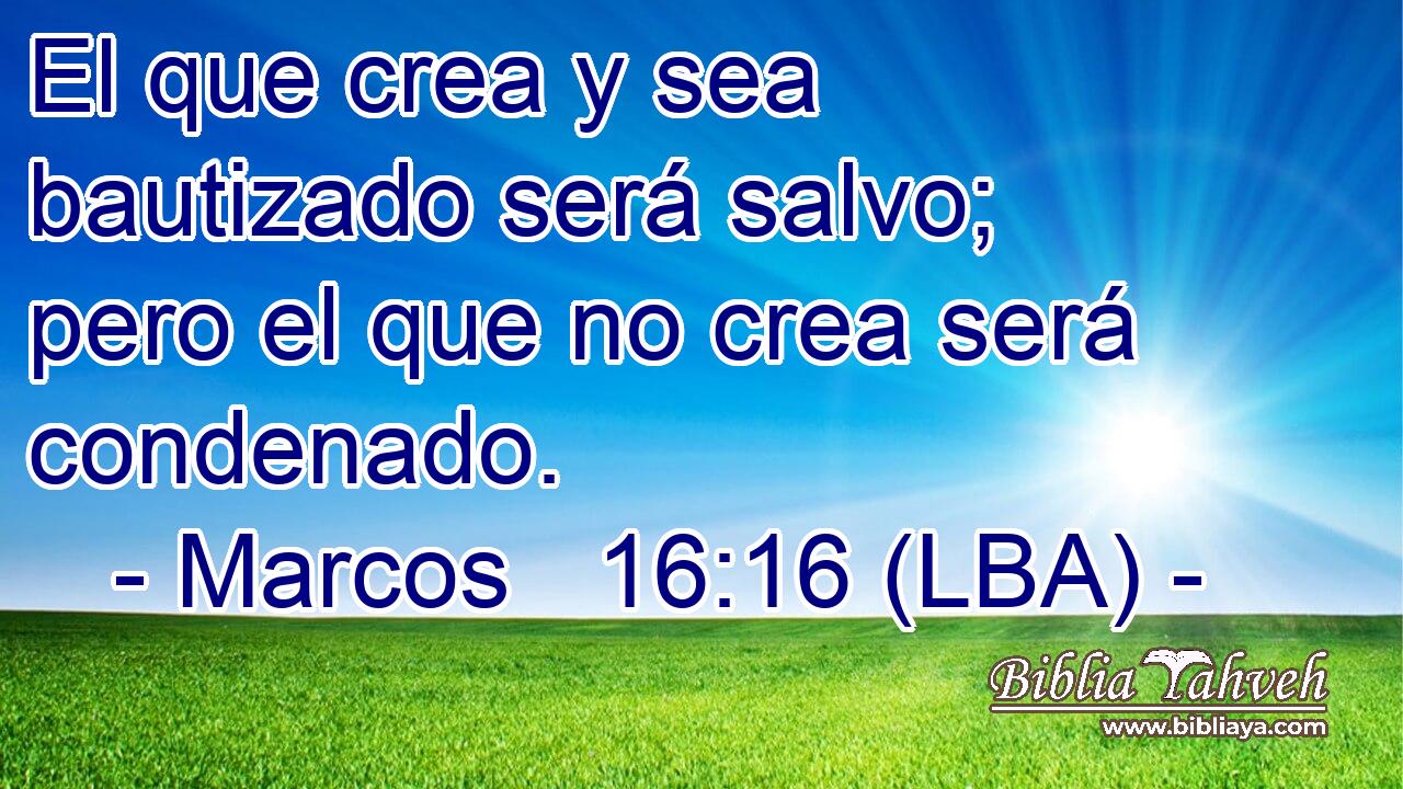 El que crea y sea bautizado será salvo; pero el que no crea será condenado.