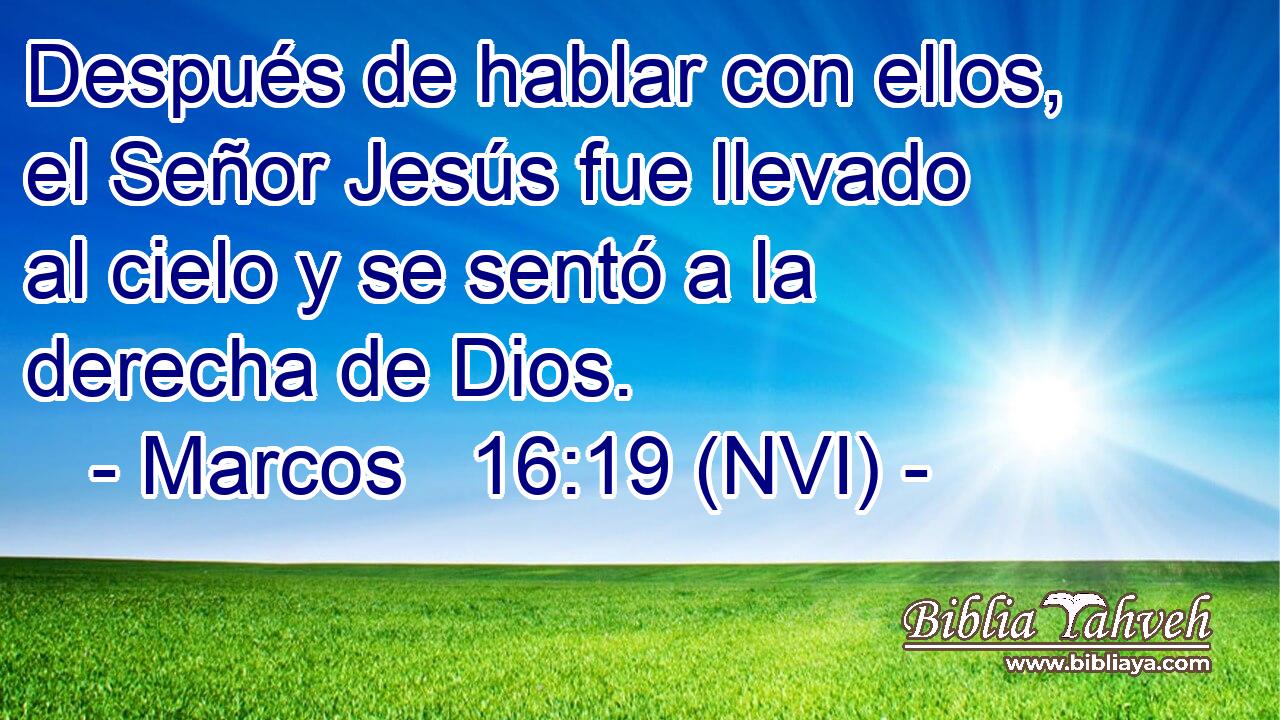  Después de hablar con ellos, el Señor Jesús fue llevado al cielo y se sentó a la derecha de Dios. 