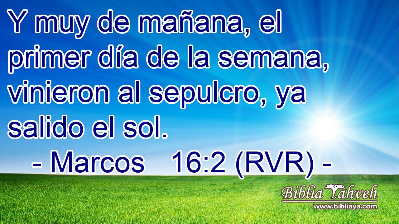 Y muy de mañana, el primer día de la semana, vinieron al sepulcro, ya salido el sol.