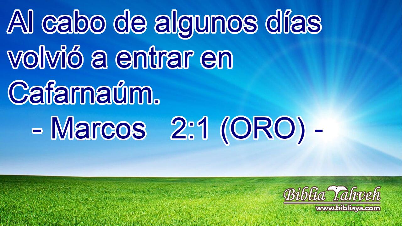  Al cabo de algunos días volvió a entrar en Cafarnaúm. 