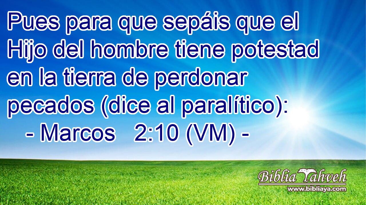  Pues para que sepáis que el Hijo del hombre tiene potestad en la tierra de perdonar pecados (dice al paralítico): 