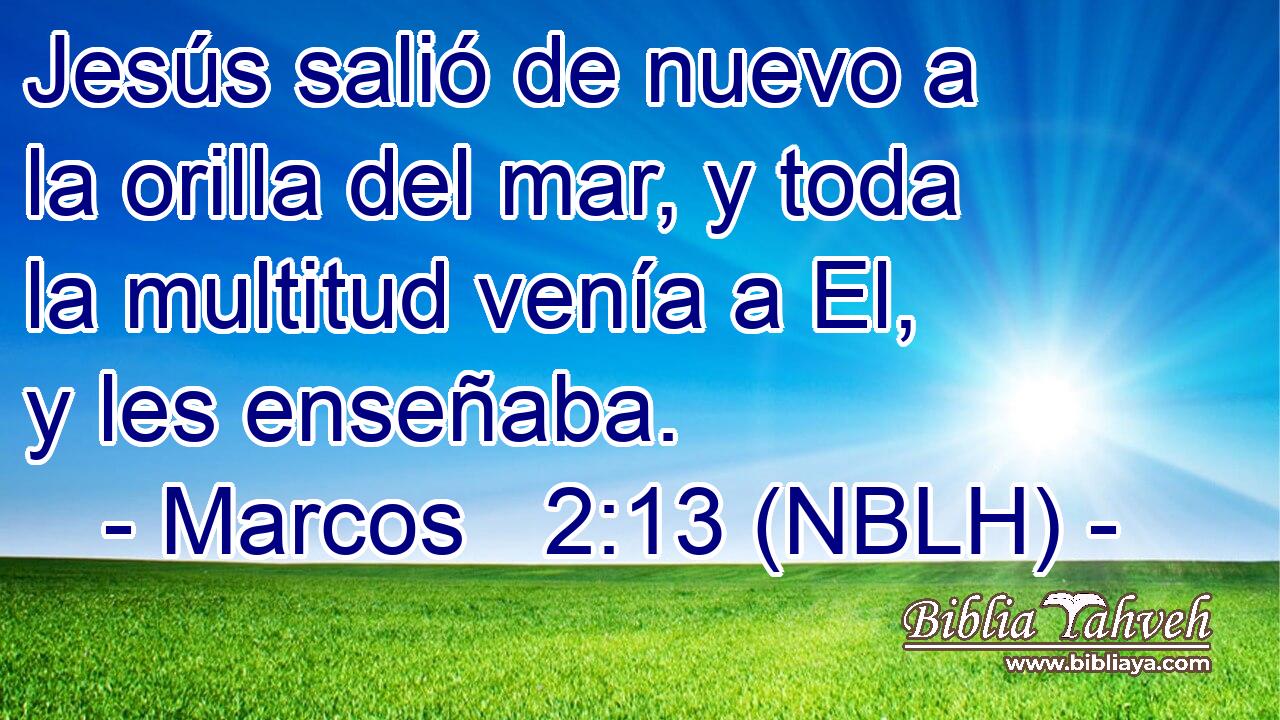  Jesús salió de nuevo a la orilla del mar, y toda la multitud venía a El, y les enseñaba. 