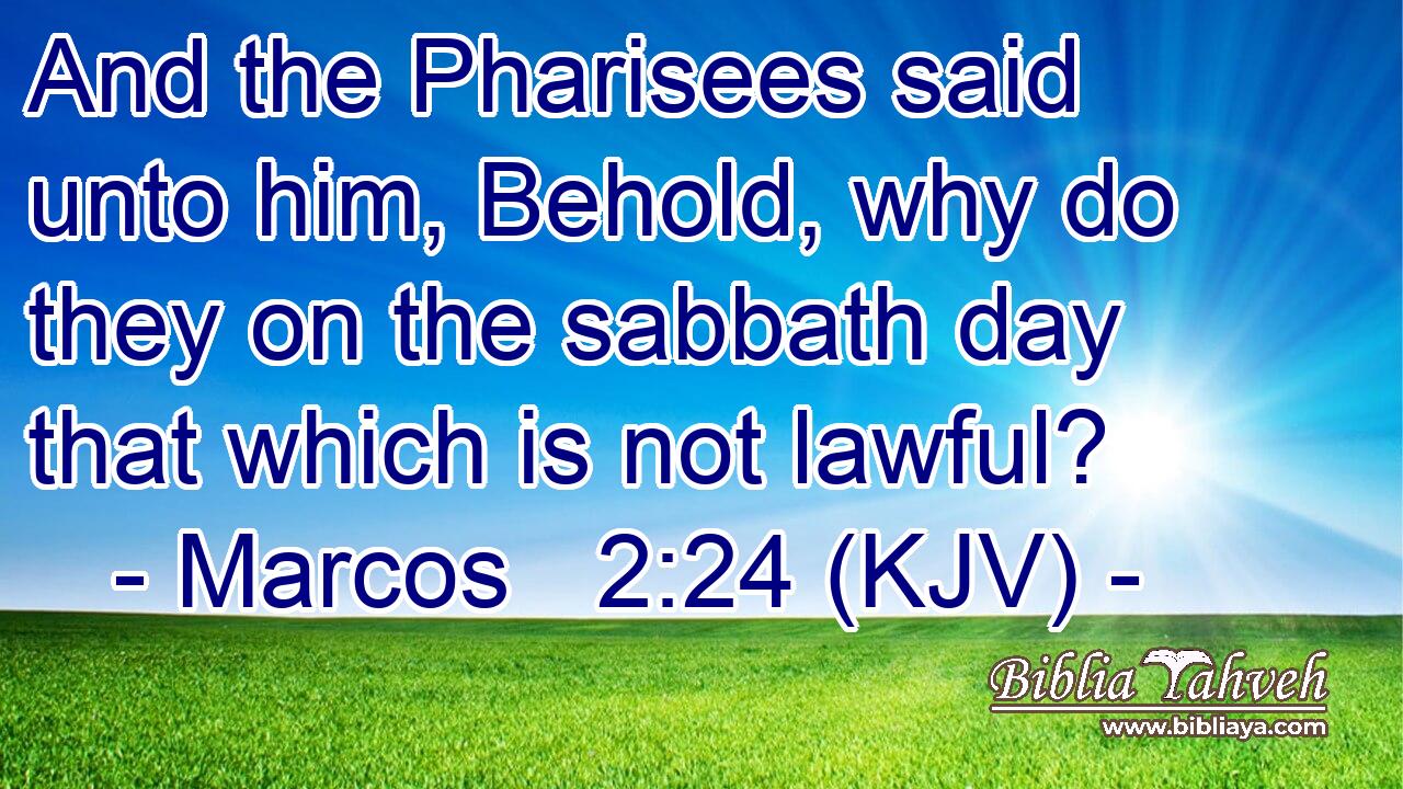 And the Pharisees said unto him, Behold, why do they on the sabbath day that which is not lawful?