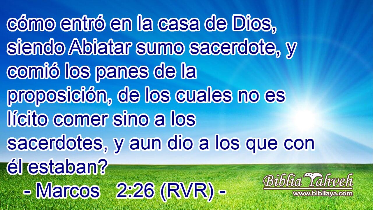 cómo entró en la casa de Dios, siendo Abiatar sumo sacerdote, y comió los panes de la proposición, de los cuales no es lícito comer sino a los sacerdotes, y aun dio a los que con él estaban?