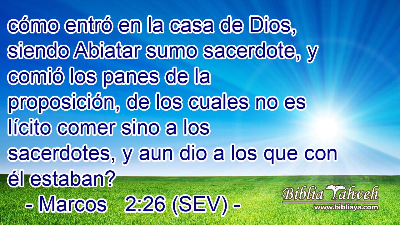 cómo entró en la casa de Dios, siendo Abiatar sumo sacerdote, y comió los panes de la proposición, de los cuales no es lícito comer sino a los sacerdotes, y aun dio a los que con él estaban?