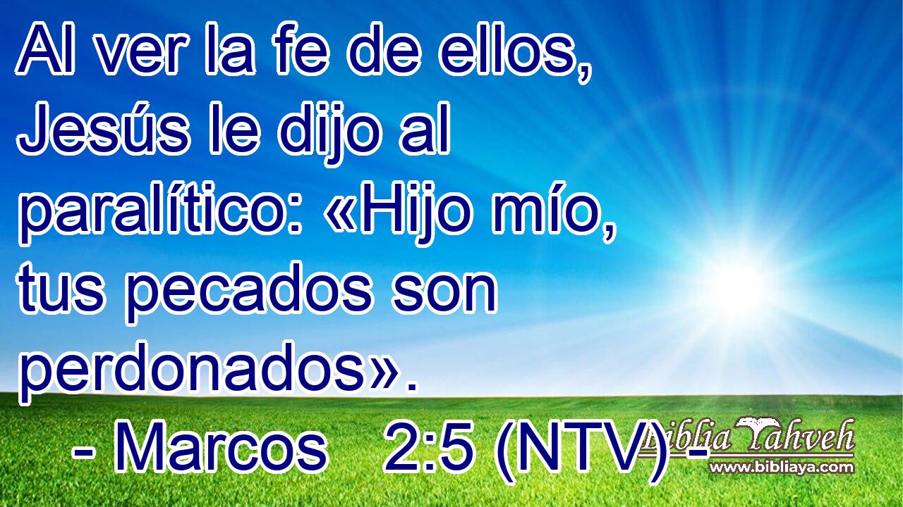 Al ver la fe de ellos, Jesús le dijo al paralítico: «Hijo mío, tus pecados son perdonados».