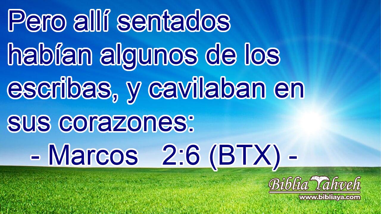 Pero allí sentados habían algunos de los escribas, y cavilaban en sus corazones: