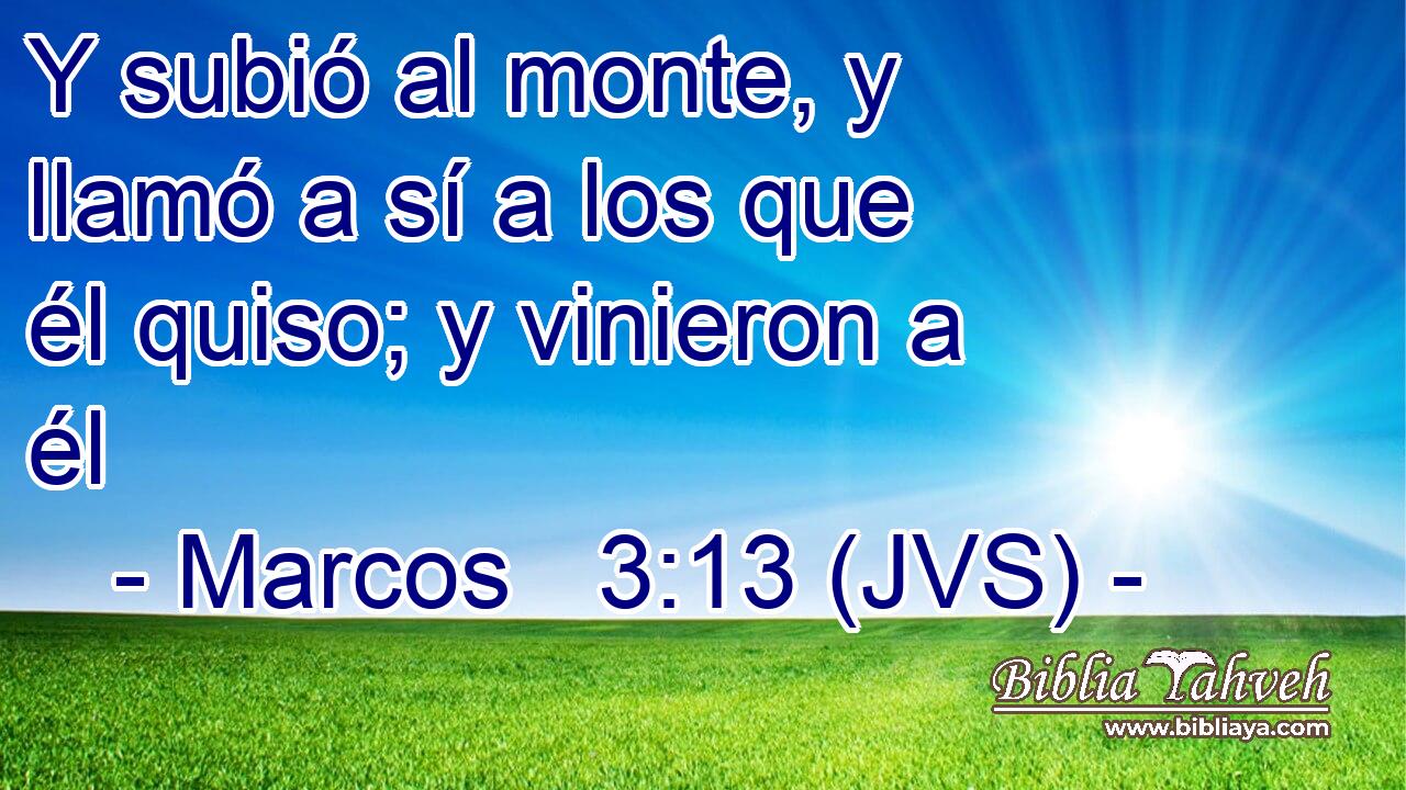 Y subió al monte, y llamó a sí a los que él quiso; y vinieron a él