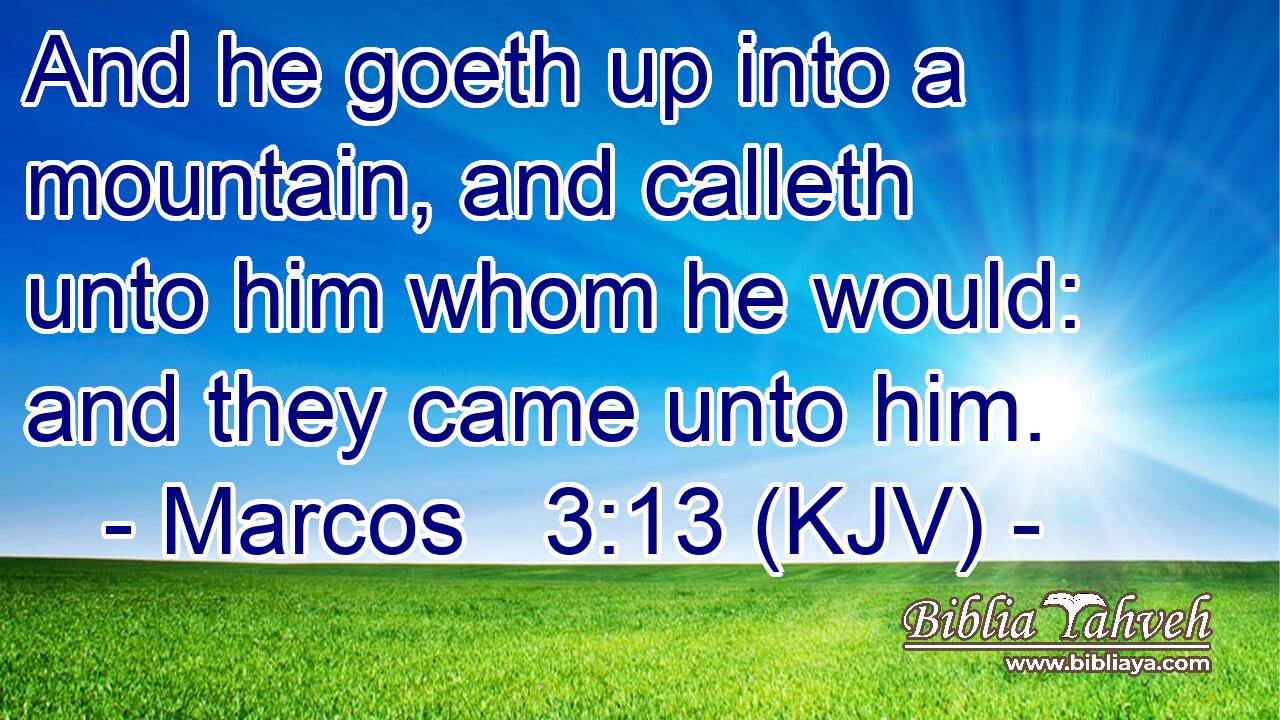 And he goeth up into a mountain, and calleth unto him whom he would: and they came unto him.