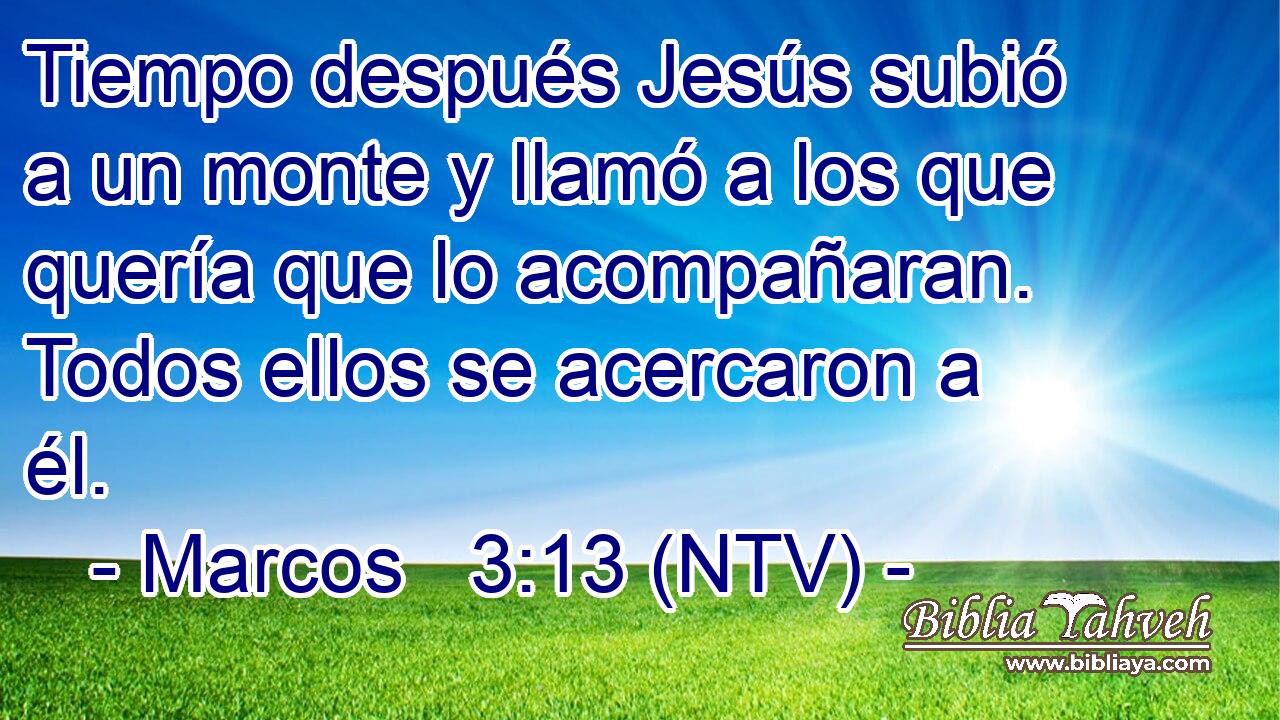 Tiempo después Jesús subió a un monte y llamó a los que quería que lo acompañaran. Todos ellos se acercaron a él.