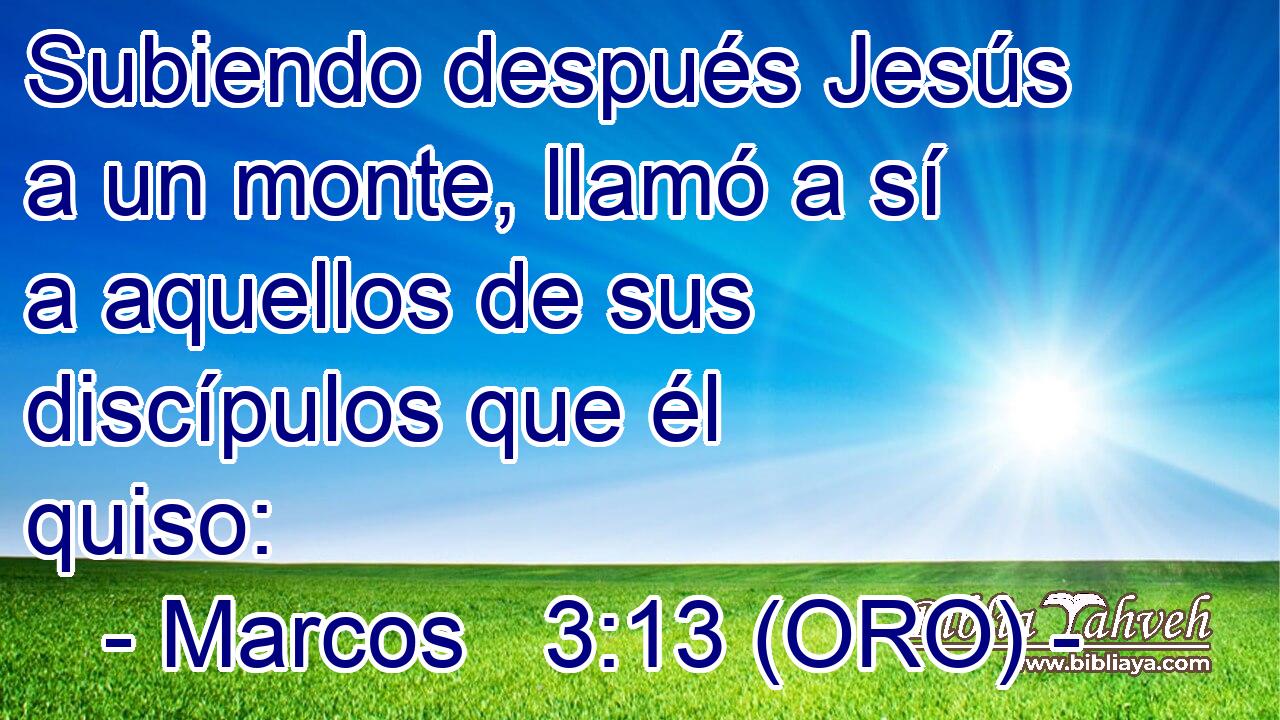  Subiendo después Jesús a un monte, llamó a sí a aquellos de sus discípulos que él quiso: 