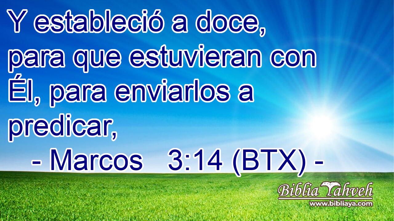 Y estableció a doce, para que estuvieran con Él, para enviarlos a predicar,