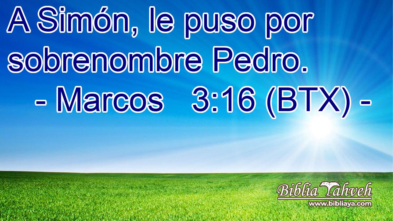 A Simón, le puso por sobrenombre Pedro.