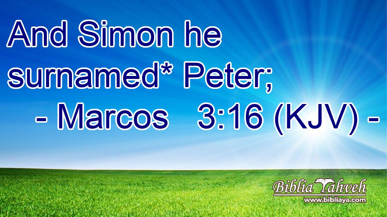 And Simon he surnamed* Peter;
