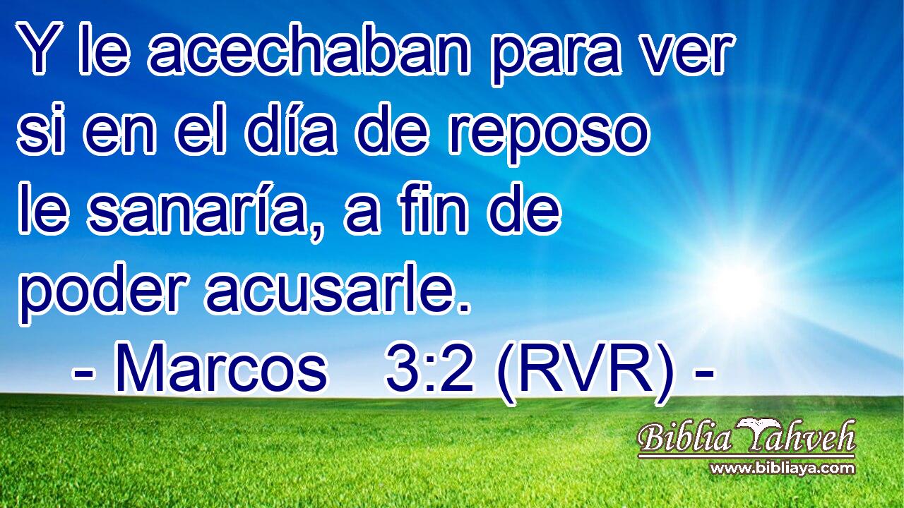 Y le acechaban para ver si en el día de reposo le sanaría, a fin de poder acusarle.