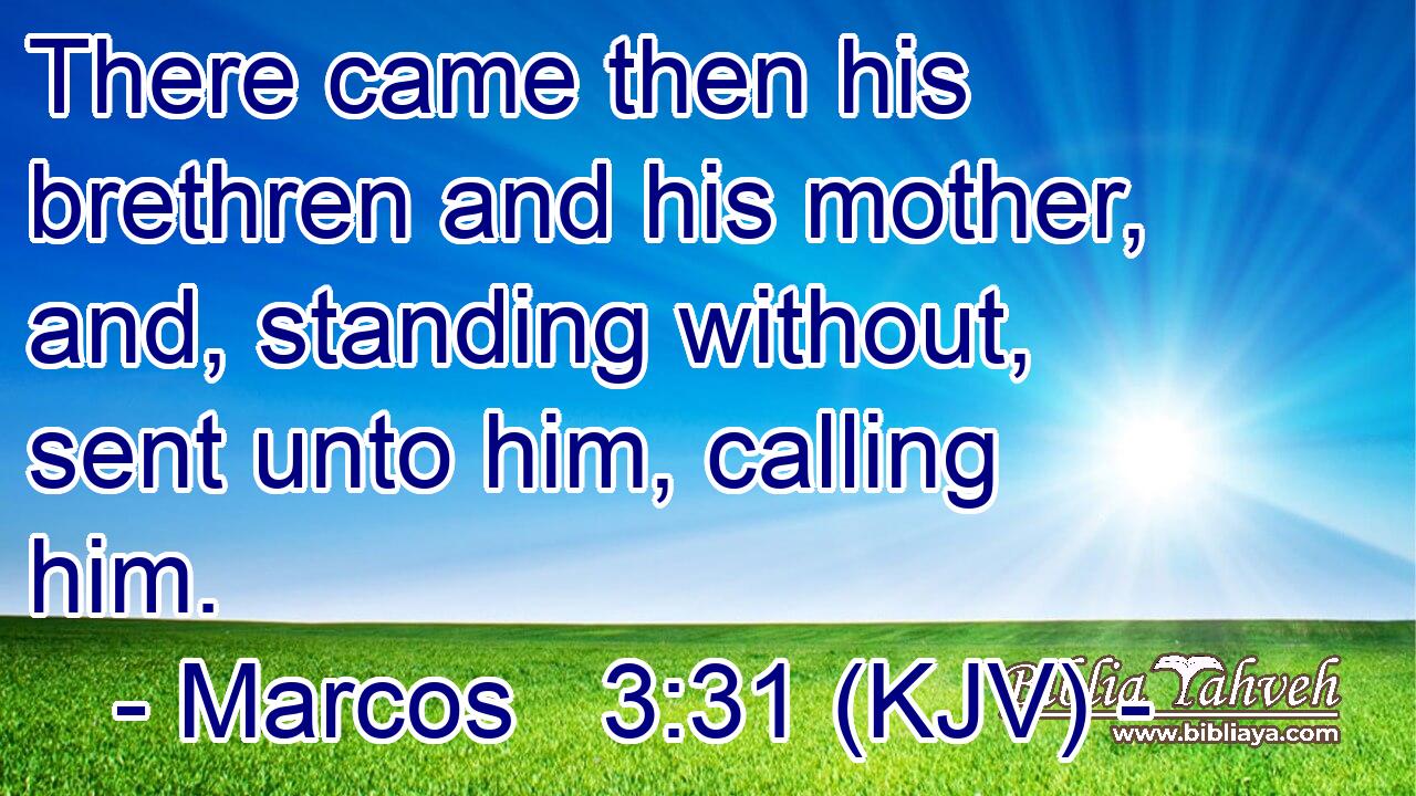 There came then his brethren and his mother, and, standing without, sent unto him, calling him.