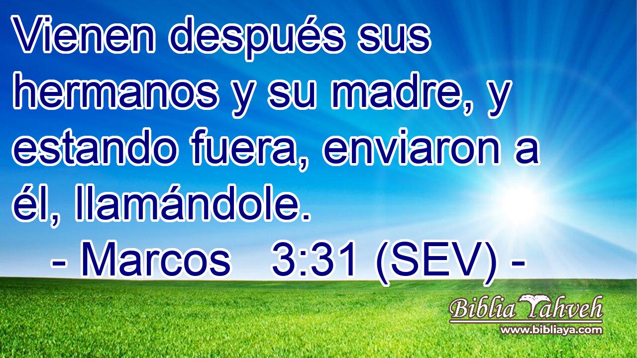 Vienen después sus hermanos y su madre, y estando fuera, enviaron a él, llamándole.