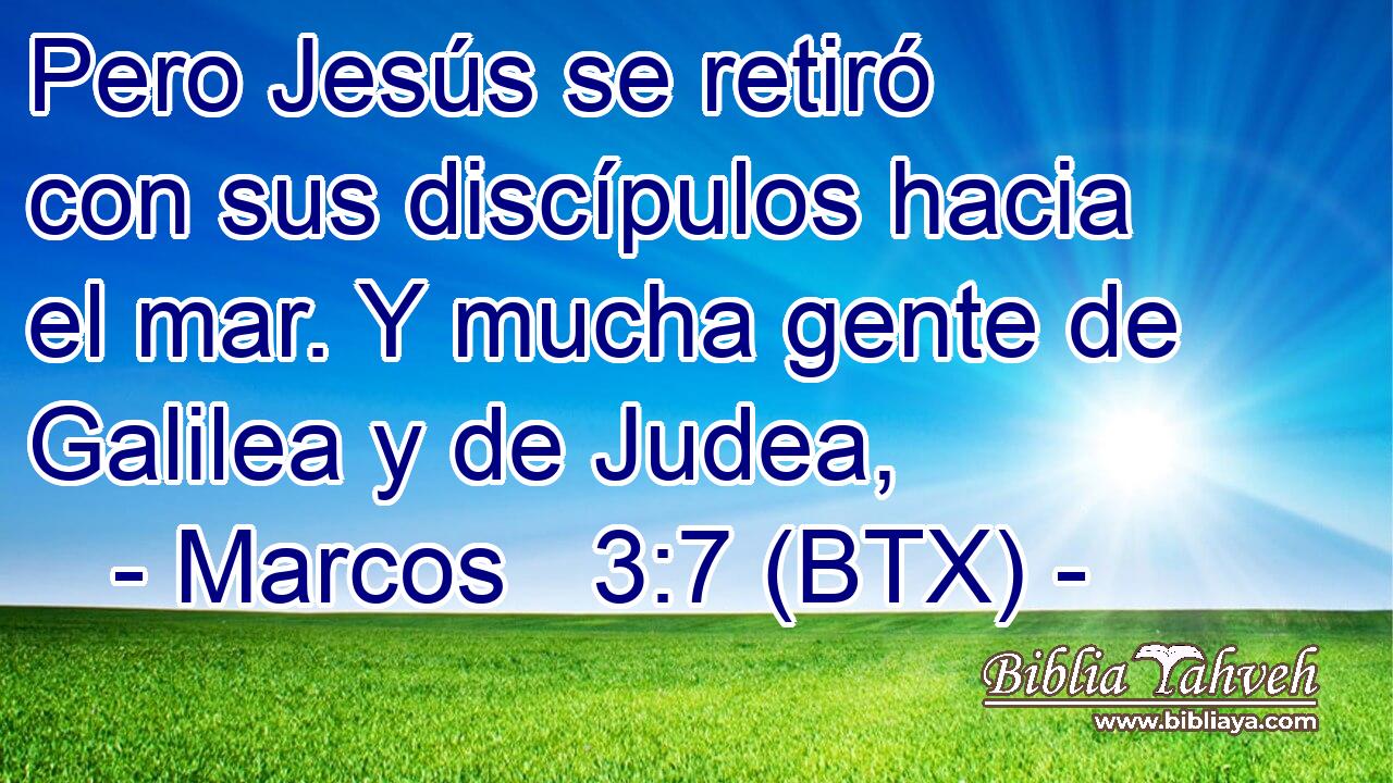 Pero Jesús se retiró con sus discípulos hacia el mar. Y mucha gente de Galilea y de Judea,