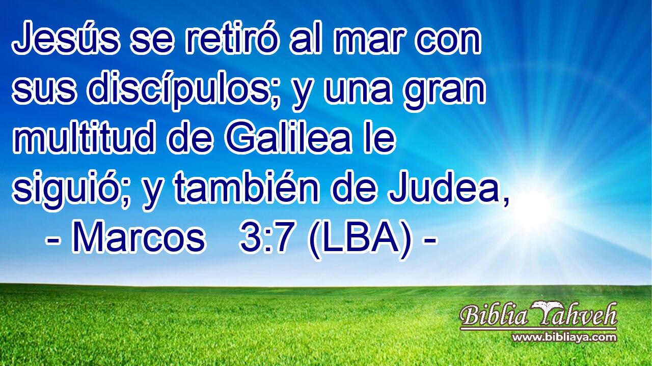 Jesús se retiró al mar con sus discípulos; y una gran multitud de Galilea le siguió; y también de Judea,