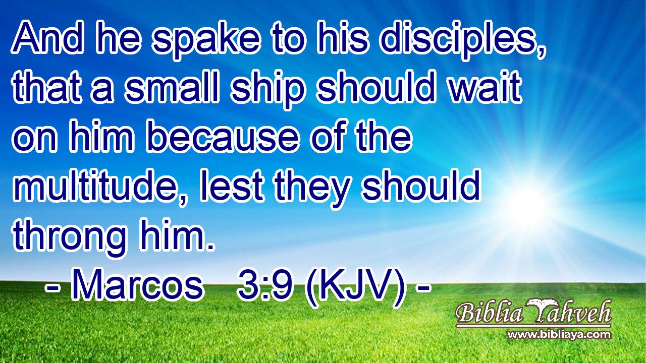And he spake to his disciples, that a small ship should wait on him because of the multitude, lest they should throng him.