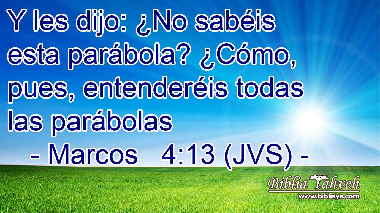 Y les dijo: ¿No sabéis esta parábola? ¿Cómo, pues, entenderéis todas las parábolas