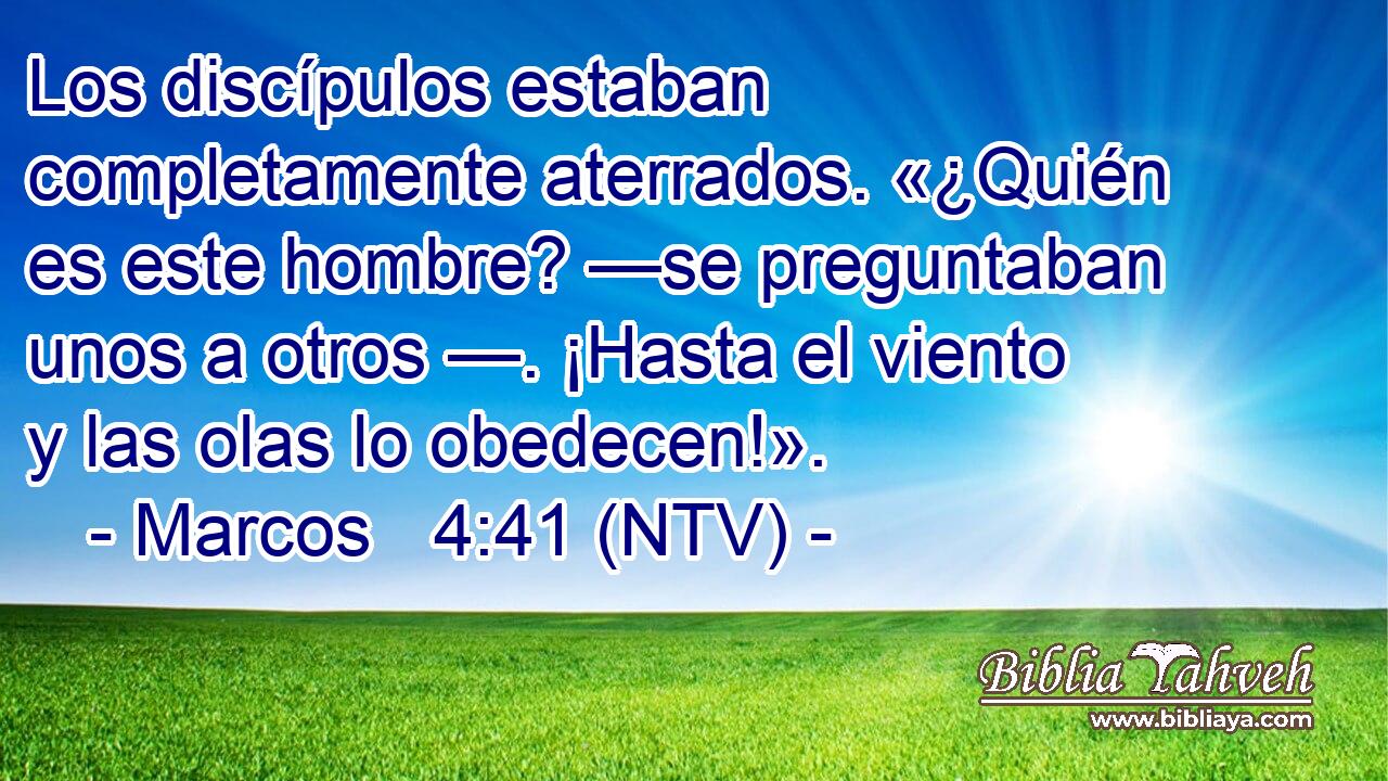 Los discípulos estaban completamente aterrados. «¿Quién es este hombre? —se preguntaban unos a otros —. ¡Hasta el viento y las olas lo obedecen!».
