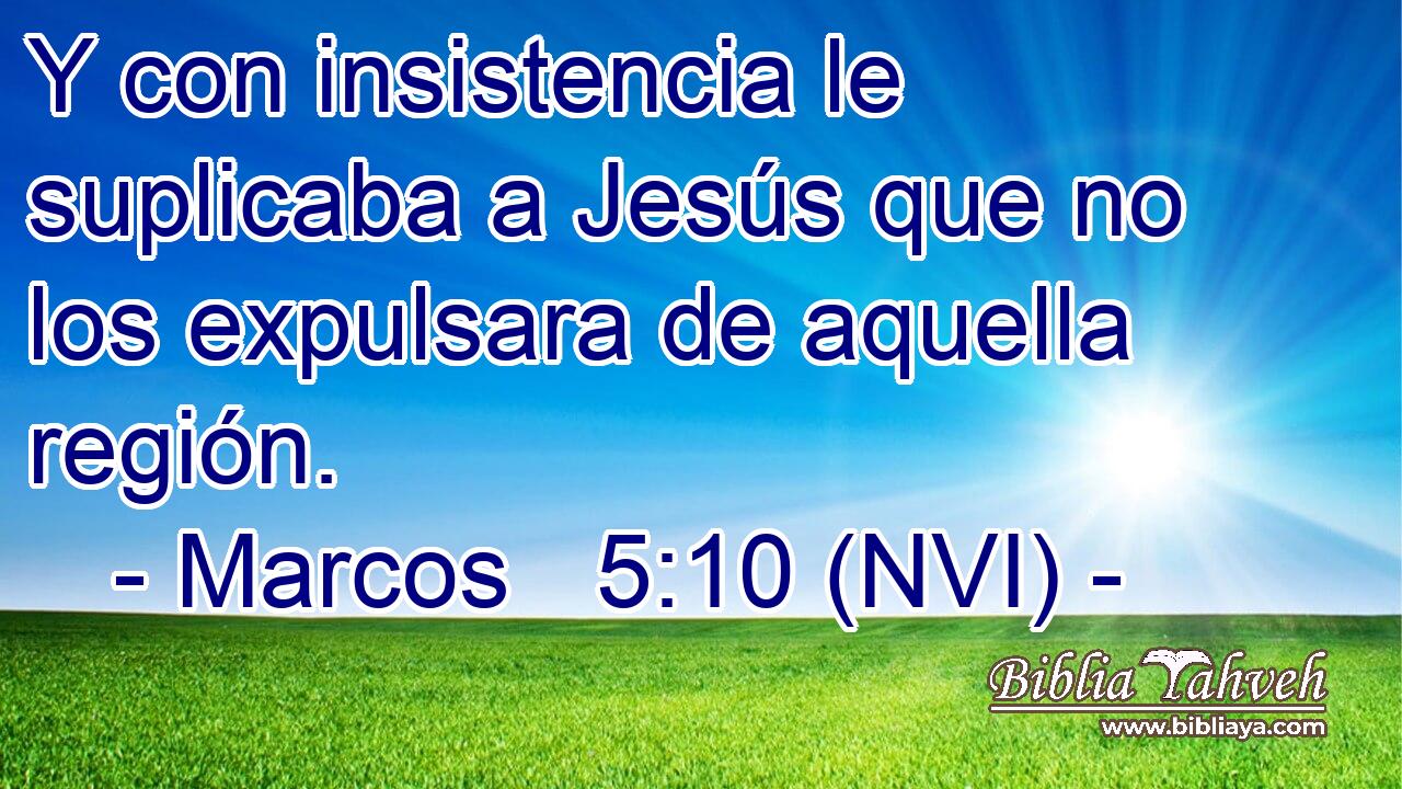  Y con insistencia le suplicaba a Jesús que no los expulsara de aquella región. 
