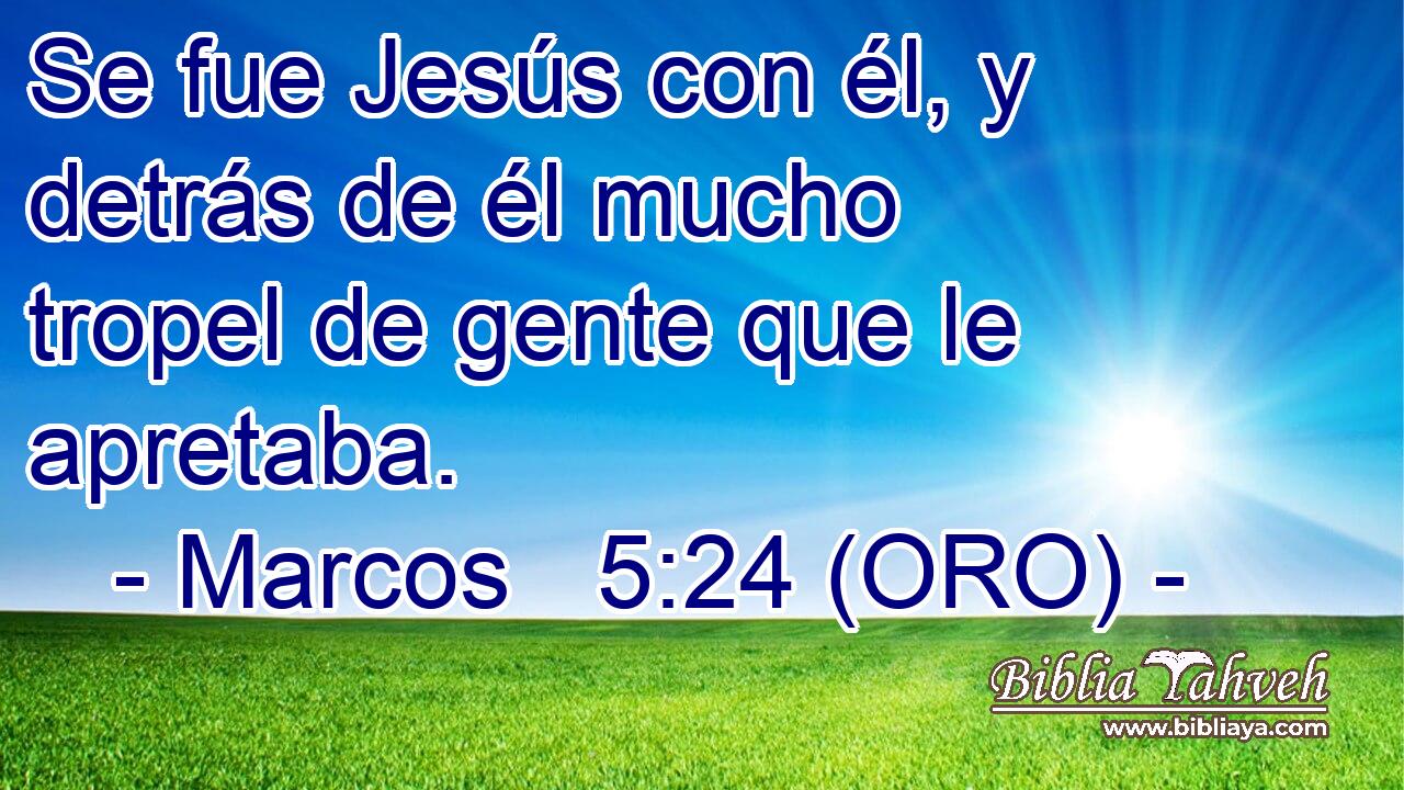  Se fue Jesús con él, y detrás de él mucho tropel de gente que le apretaba. 
