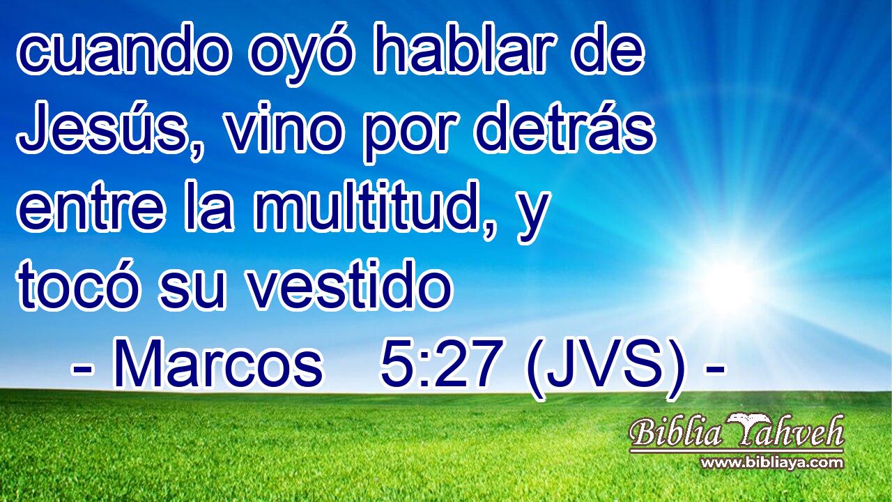 cuando oyó hablar de Jesús, vino por detrás entre la multitud, y tocó su vestido