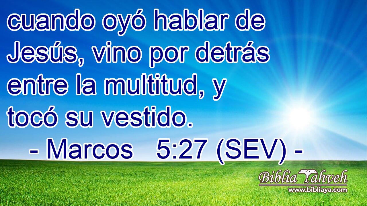 cuando oyó hablar de Jesús, vino por detrás entre la multitud, y tocó su vestido.
