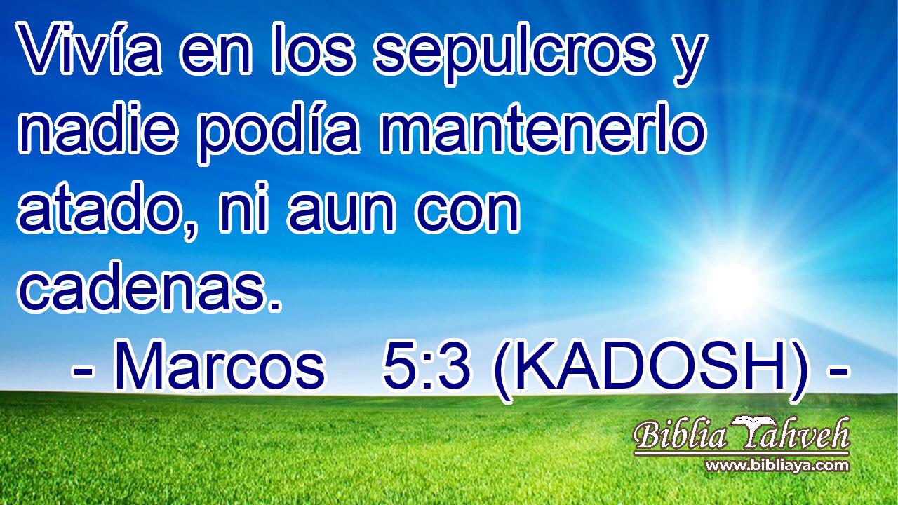  Vivía en los sepulcros y nadie podía mantenerlo atado, ni aun con cadenas. 
