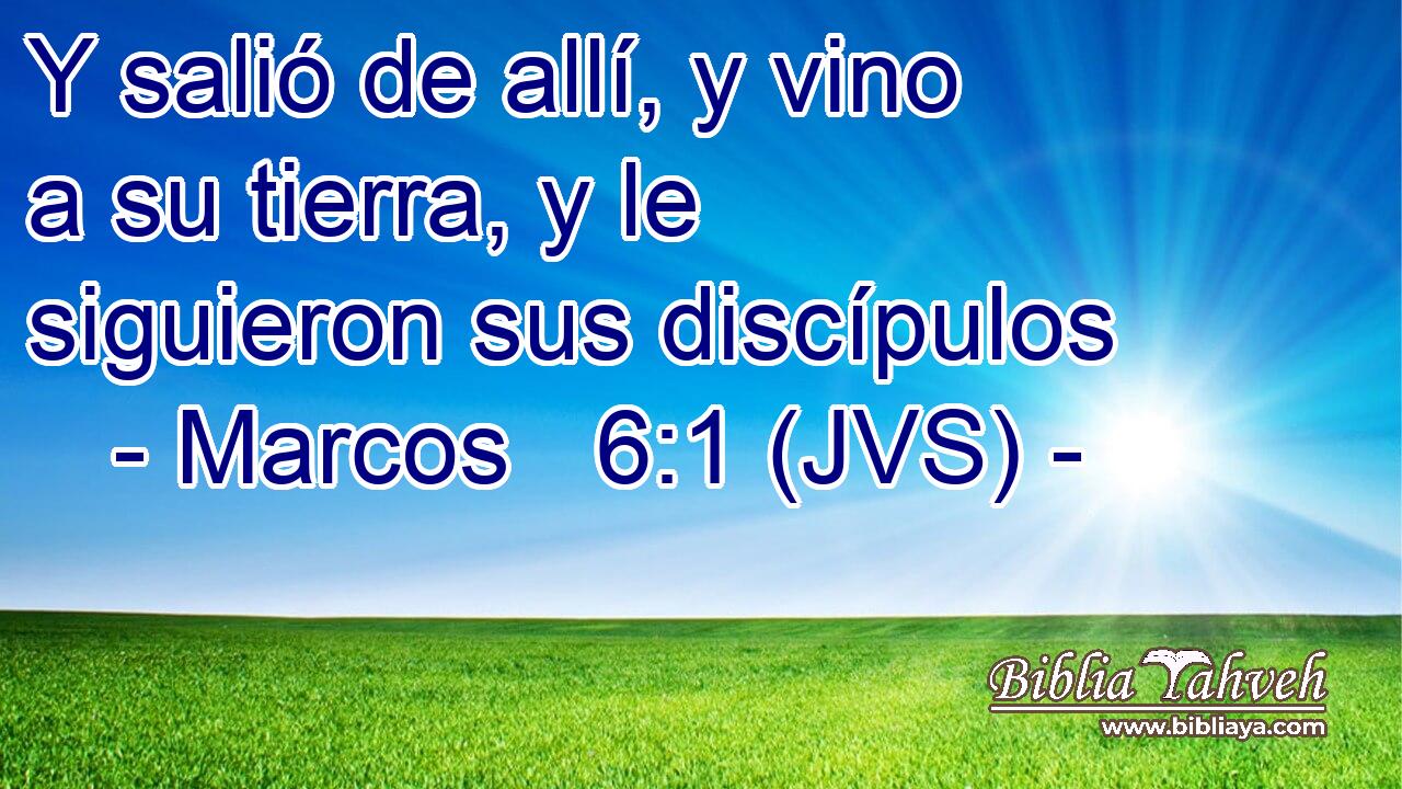 Y salió de allí, y vino a su tierra, y le siguieron sus discípulos