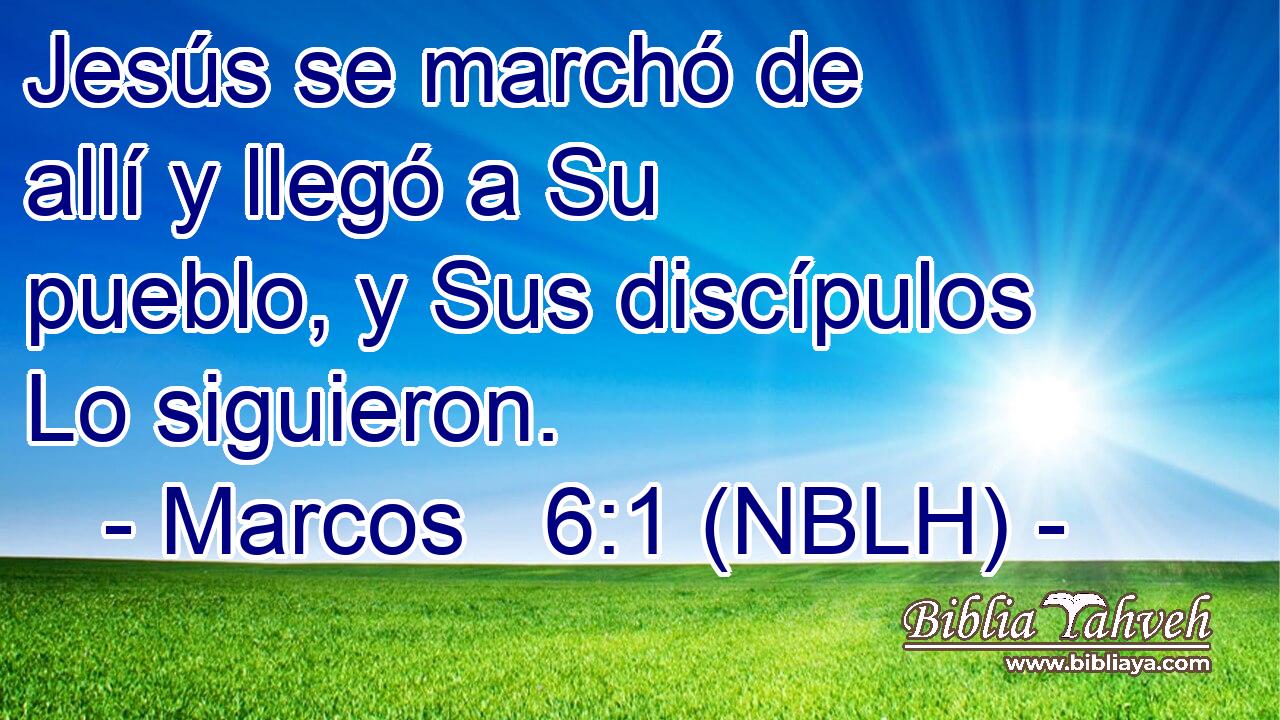  Jesús se marchó de allí y llegó a Su pueblo, y Sus discípulos Lo siguieron. 
