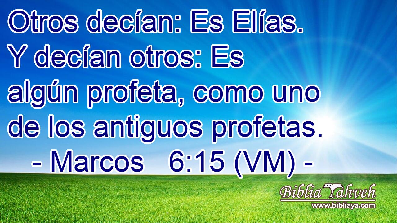  Otros decían: Es Elías. Y decían otros: Es algún profeta, como uno de los antiguos profetas. 
