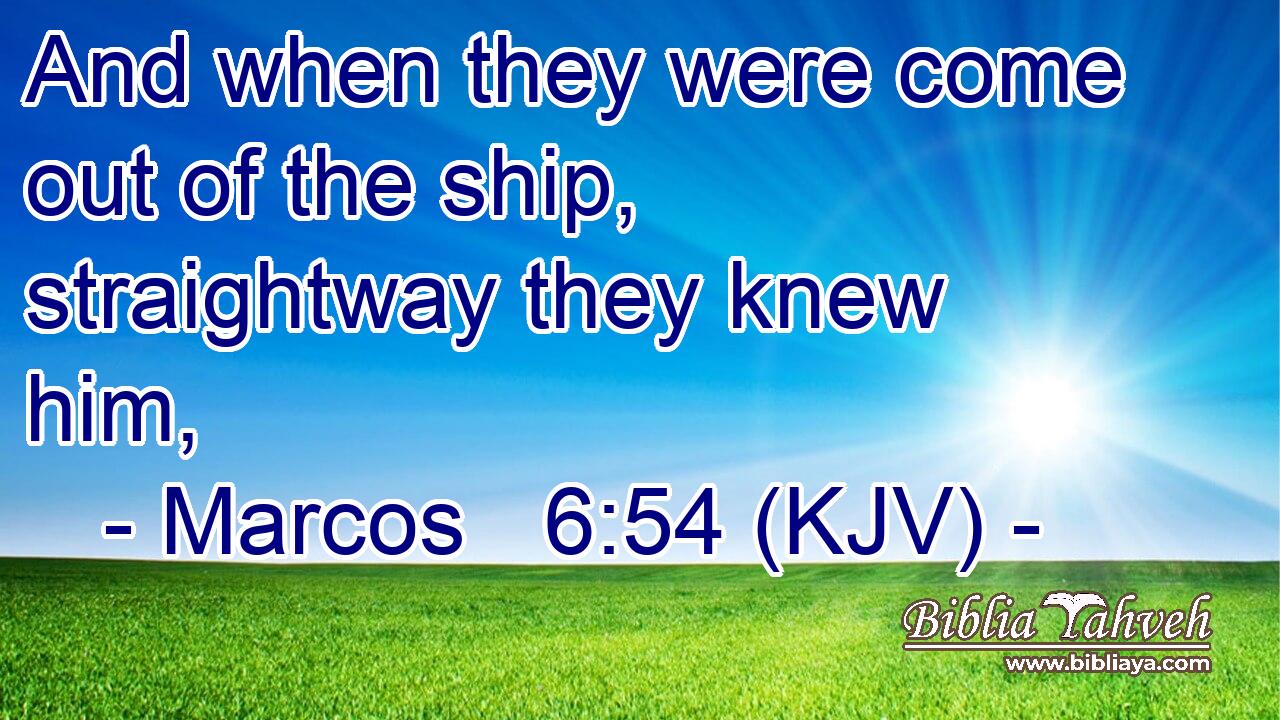 And when they were come out of the ship, straightway they knew him,