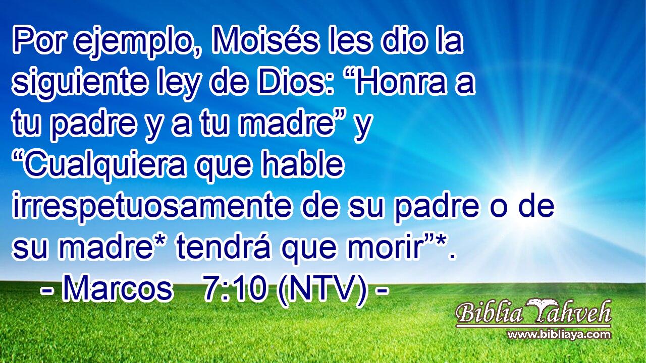 Por ejemplo, Moisés les dio la siguiente ley de Dios: “Honra a tu padre y a tu madre” y “Cualquiera que hable irrespetuosamente de su padre o de su madre* tendrá que morir”*.