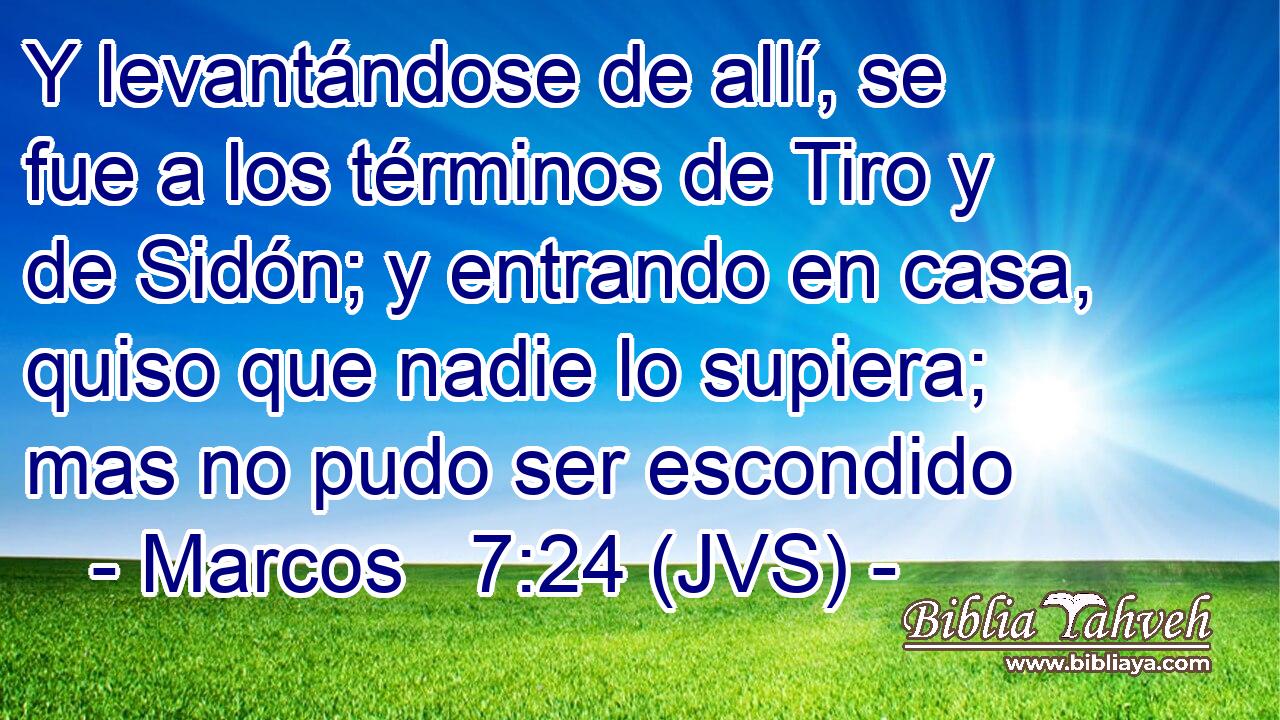 Y levantándose de allí, se fue a los términos de Tiro y de Sidón; y entrando en casa, quiso que nadie lo supiera; mas no pudo ser escondido