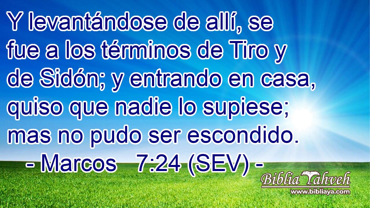 Y levantándose de allí, se fue a los términos de Tiro y de Sidón; y entrando en casa, quiso que nadie lo supiese; mas no pudo ser escondido.