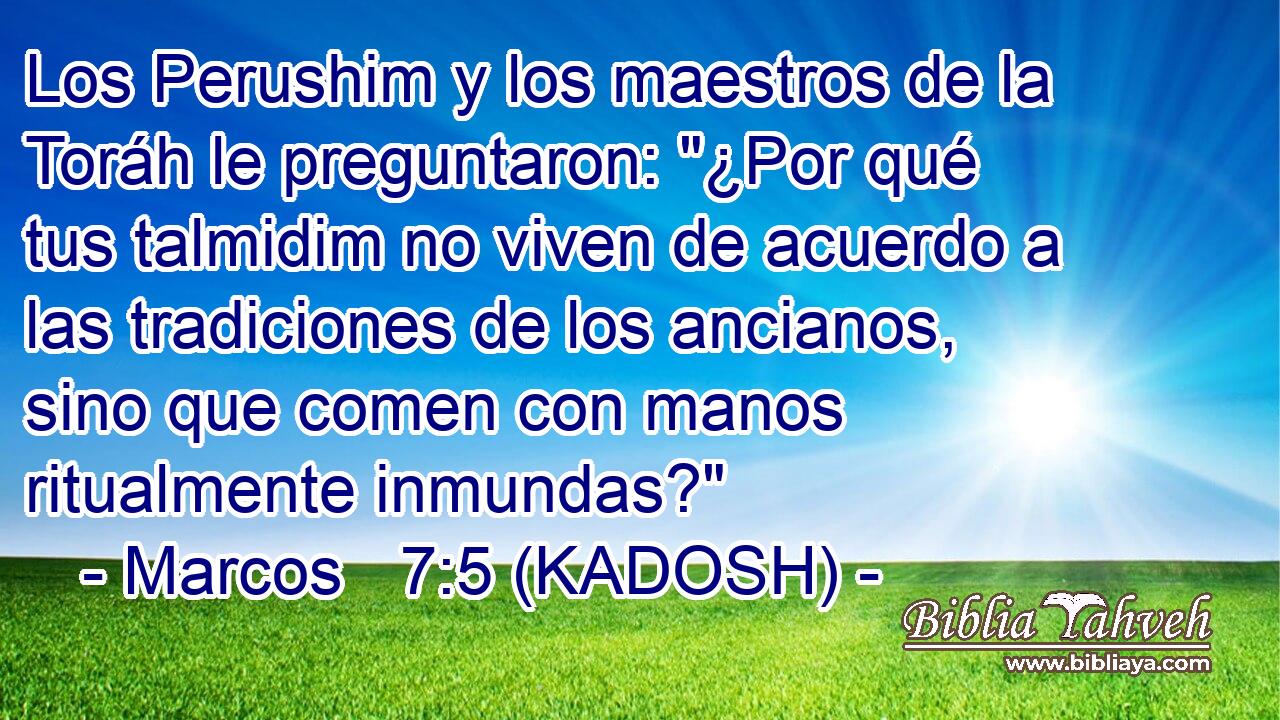  Los Perushim y los maestros de la Toráh le preguntaron: 