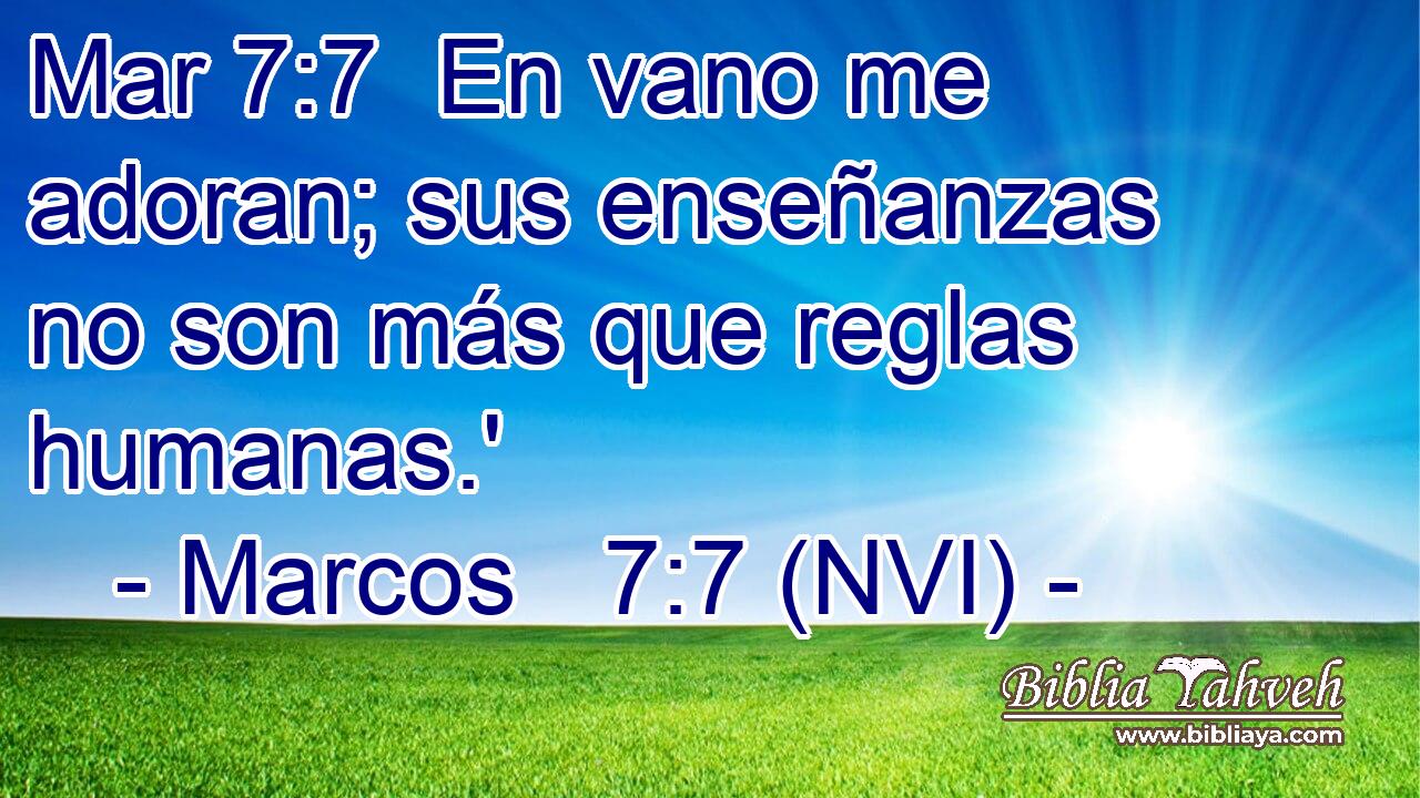 Mar 7:7  En vano me adoran; sus enseñanzas no son más que reglas humanas.' 
