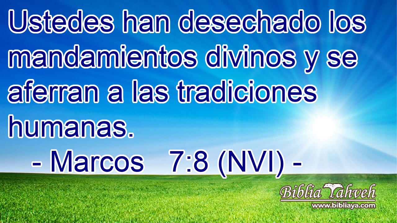 Ustedes han desechado los mandamientos divinos y se aferran a las tradiciones humanas. 